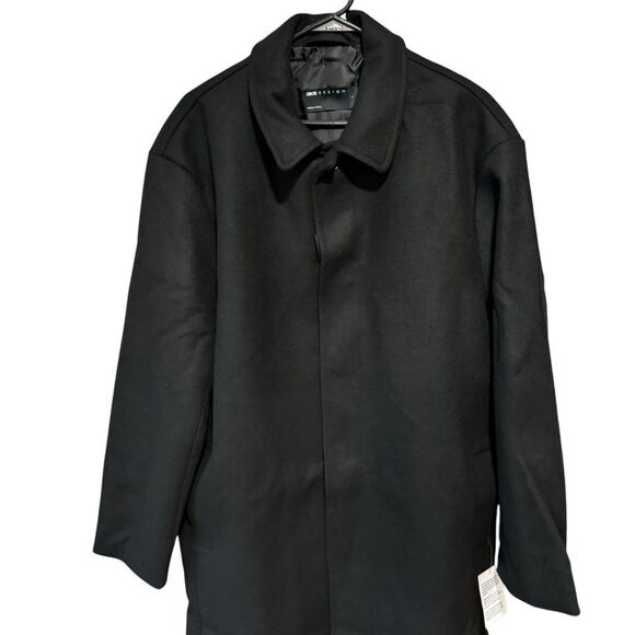 ASOS Design relaxed fit wool mix overcoat in Black - Picture 6 of 8